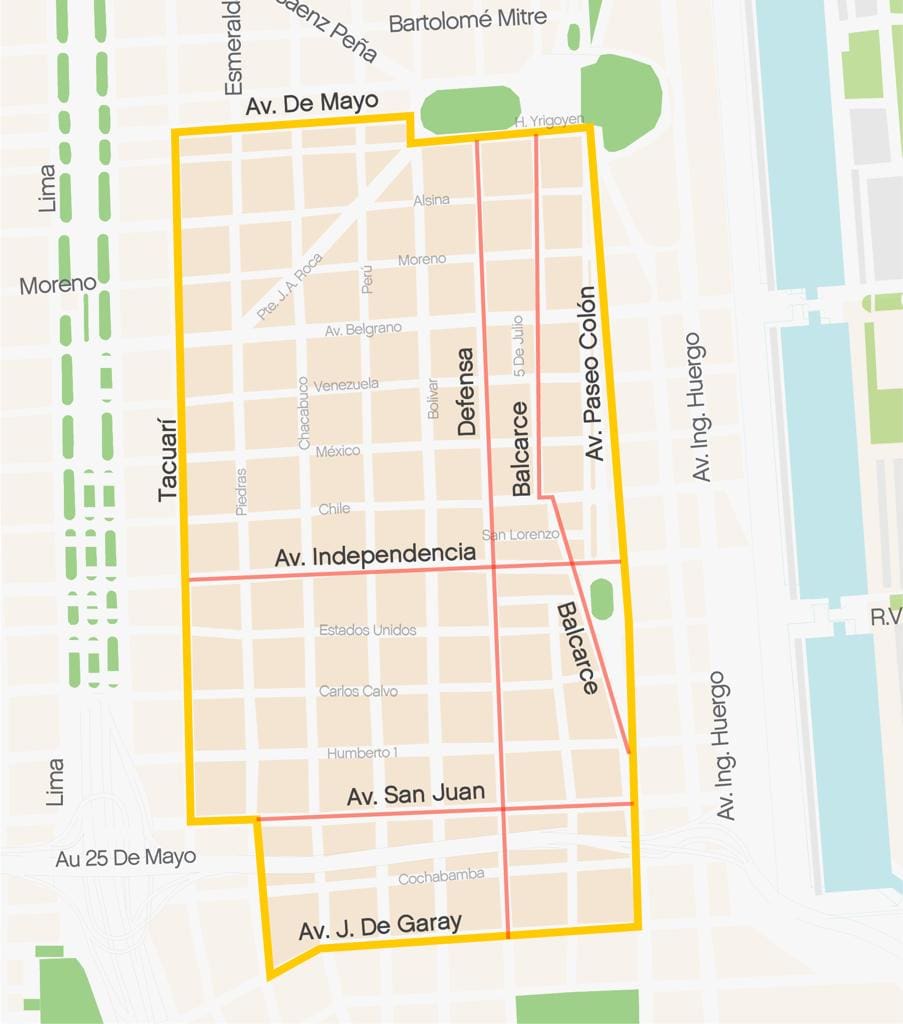 CABA puso en marcha el Plan de Renovación del Casco Histórico 4 mapa