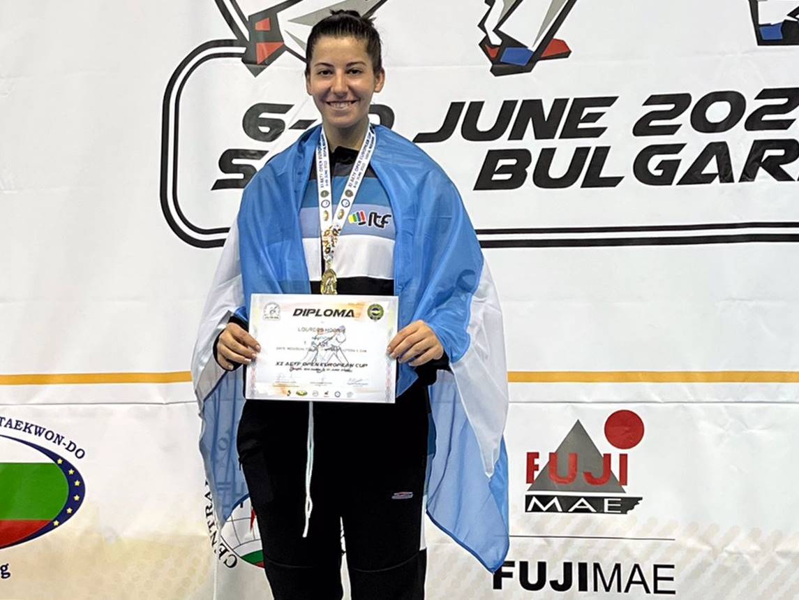La miramarense Lourdes Hodnik se consagro Bi Campeona Europea en taekwondo