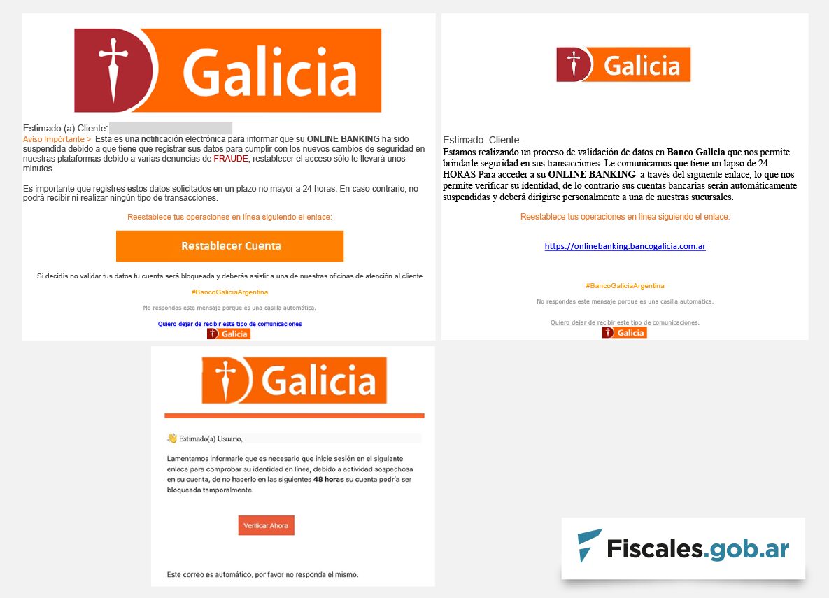 Advierten sobre una maniobra para apoderarse de cuentas de clientes del Banco de Galicia mediante mensajes fraudulentos
