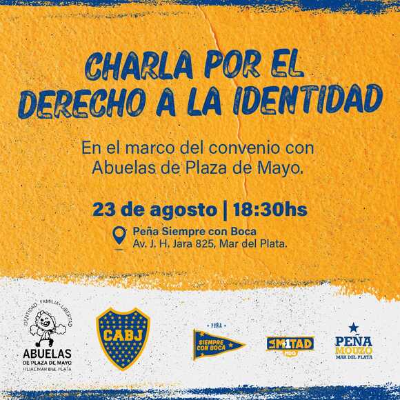 Boca Juniors y Abuelas de Plaza de Mayo brindan charla sobre el derecho a la identidad en Mar del Plata