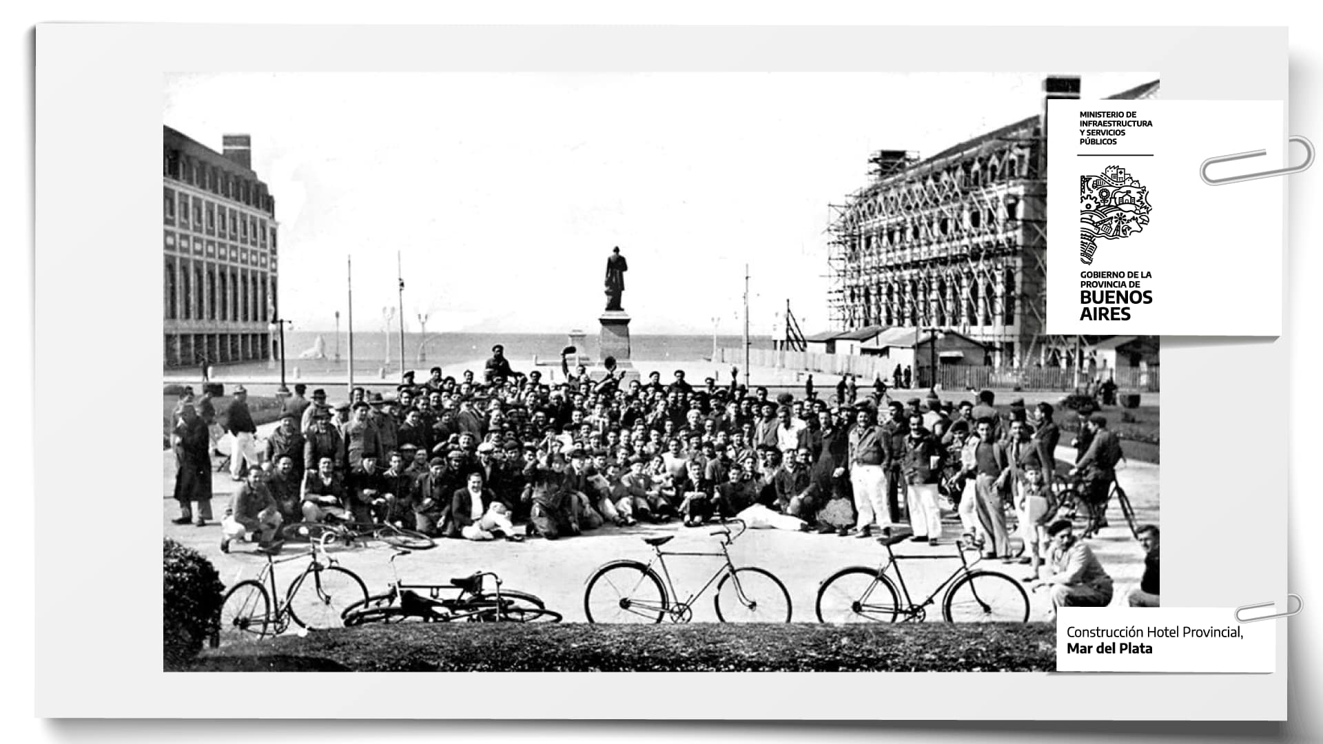 Foto histórica: La construcción del Hotel Provincial de Mar del Plata