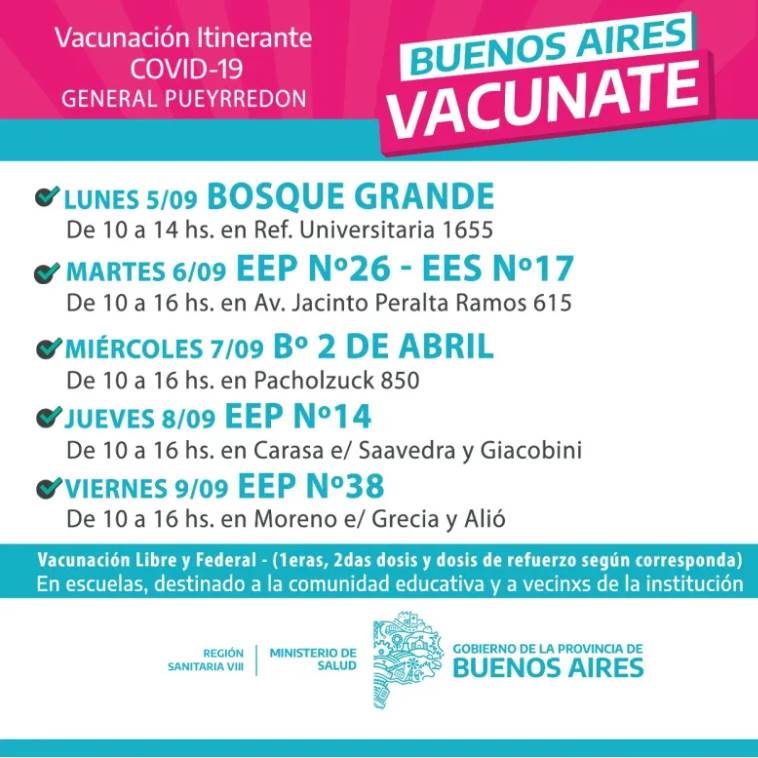 Prosiguen las postas itinerante de vacunación en Mar del Plata 3 vacunacion