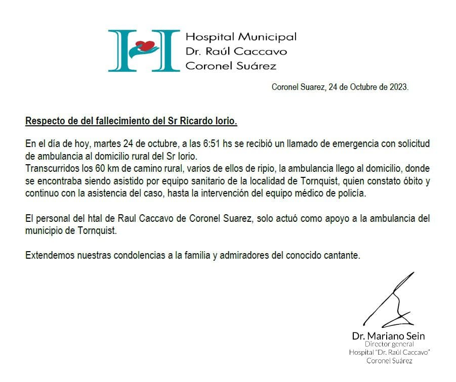 Muerte de Ricardo Iorio: ¿Qué dice el parte médico? 3 NRASQYBWXFDBPIUUX3TIUHY7EA