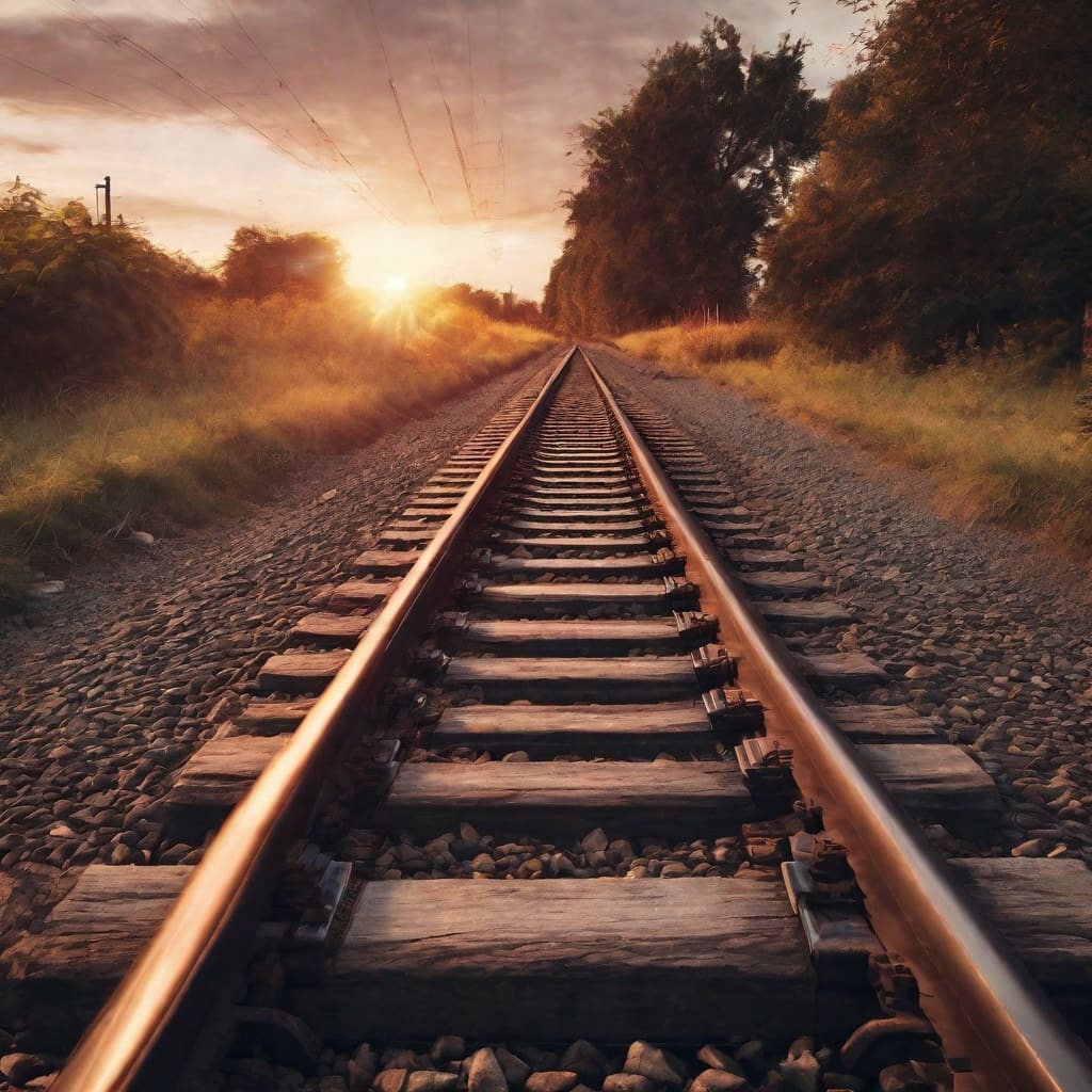 unas vias de tren al atardecer 1