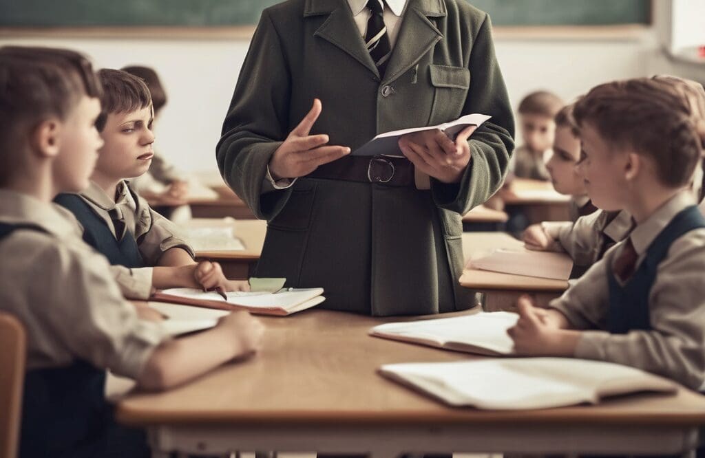 docente adoctrinando a sus alumnos en actitud fascista 1