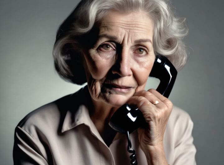 senora hablando por telefono
