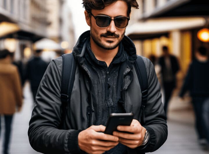 MOJO periodista con smartphone cubriendo png 1