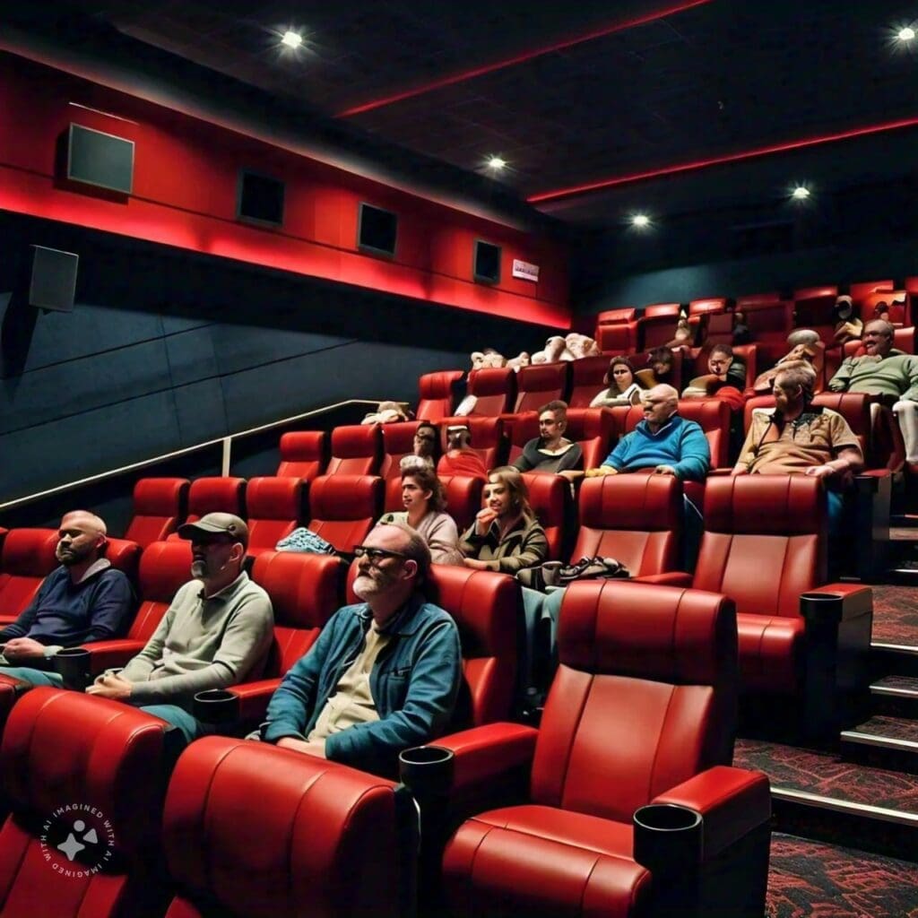 una sala de cine comercial con pocos espectadores 1