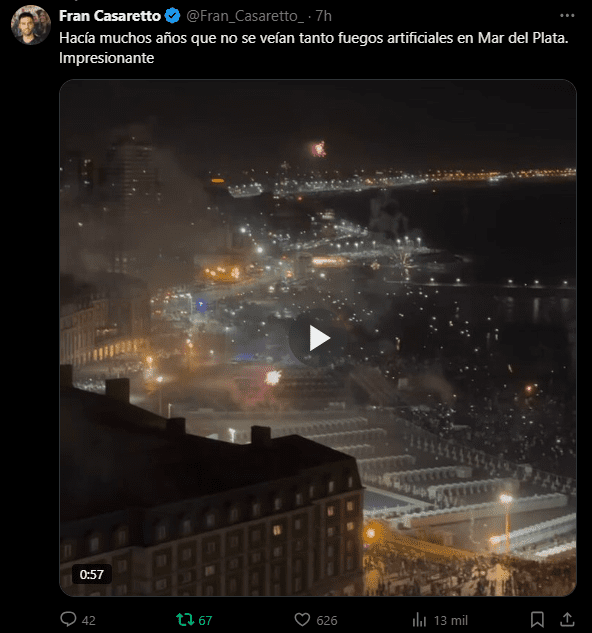 ¿Y LA PROHIBICIÓN? Los fuegos artificiales iluminaron el cielo de Mar del Plata este 2025 3 Captura de pantalla 2025 01 01 173124